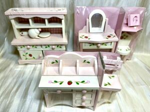  new goods * box color fading have * mother garden * strawberry pattern dresser × chair & desk × chair & cupboard set * dresser * miniature * doll house .