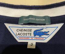 美品 1回のみ着用 LACOSTE ラコステ SHIPS別注 日本製 ネイビー サイズ3_画像2