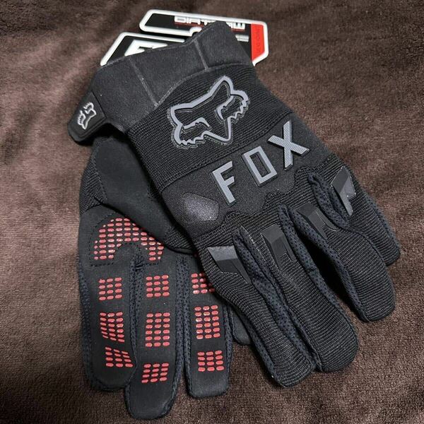  L 新 ブラック グレー FOX RACING フォックス グローブ手袋 ダートパウ バイク モトクロス オフロード MX レーシング MTB