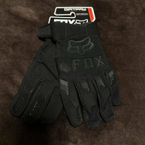 XL 新23年　黒 黒 FOX RACING フォックス グローブ手袋 ダートパウ バイク モトクロス オフロード MX 防護手袋 防風 レーシング MTB