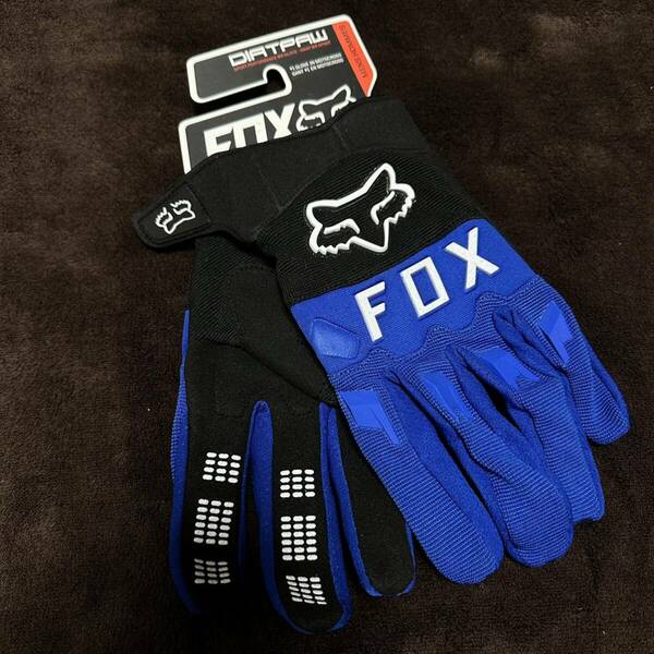 M 新23年 ブルー FOX RACING フォックス グローブ手袋 ダートパウ バイク モトクロス オフロード MX 防護手袋 防風 レーシング MTB