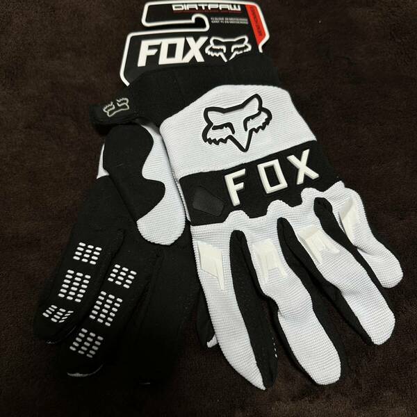 M 新23年 ホワイト FOX RACING フォックス グローブ手袋 ダートパウ バイク モトクロス オフロード MX 防護手袋 レーシング MTB