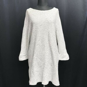 ポルトガル製★ZARA Collection/ザラ★ニット/チュニック/ワンピース【レディースL/white×navy】カットソー/ドルマン/Tops/Shirts◆BH662