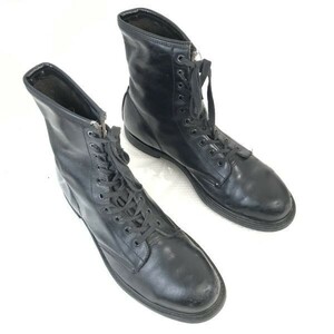 80s-90s?/Vintage☆NEOPRENE SOLE☆スチールトゥ/コマンドブーツ【27.5-28.5程度/黒/BLACK】コンバット/ミリタリー/Shoes○bWB93-6