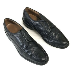 70s-80s/USA/Vintage☆重本革/グッドイヤー製法/ロングウィングチップ【12D/29.5/黒/BLACK】business/Kenmoor/dress shoes〇bA-71