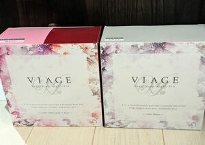 VIAGE ヴィアージュ ビューティアップナイトブラ M　スイートピンク×ワイン　ブラック