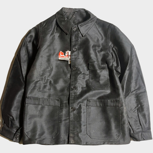BIG NOS! 40's フレンチ ブラック モールスキン ジャケット FRENCH BLACK MOLESKIN JACKET ワーク WORK カバーオール CREPIER ビッグ BLUE 