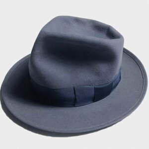 BIG! 40's ADAM 60.5CM LONG ROYAL ロイヤル アダム USA VINTAGE HAT ヴィンテージ ハット レア グレー ネイビー ワントーン ビッグ 着用