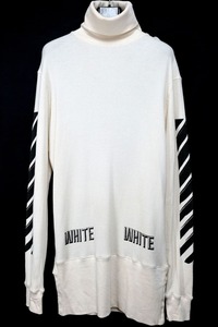 OFF-WHITE by Virgil Abloh waffle turtleneck オフホワイト チュニック ロングシャツ カウル タートルネック ワッフル Sサイズ