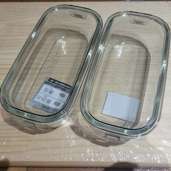 iwaki(イワキ) 耐熱ガラス 保存容器 クールグレー　パック&レンジ 500ml 2個セット
