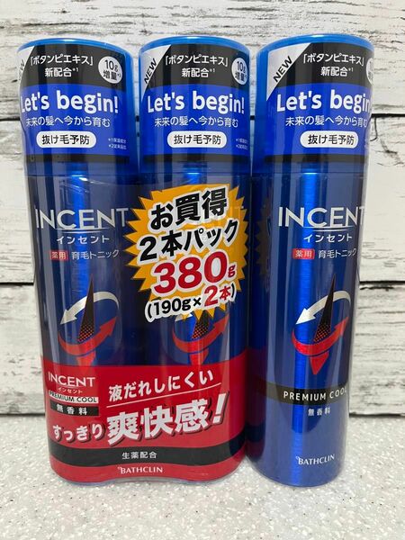 インセント　薬用育毛トニック　プレミアムクール　無香料　3本