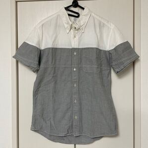 visvim ボタンダウン シャツ★半袖 コットン 白 バイカラー 美品 ビズビム ヴィズビム jumbo ドレス グラデーション ホワイト グレー