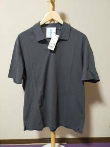 ユニクロ エアリズムポロシャツ（スキッパー・半袖） XLサイズ 06 グレー