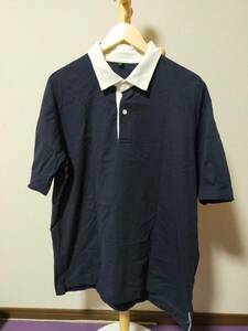  Uniqlo Rugger рубашка-поло ( короткий рукав )XL размер 69 темно-синий 