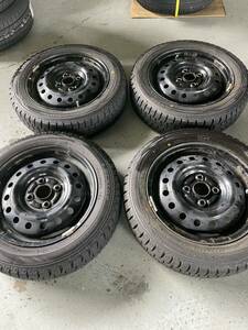 ダンロップ　キャップなしホイル付きスタッドレスタイヤ　4本セット　155/65R14　ダイハツ　軽