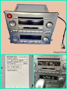 【管理番号A-82】ケンウッド 6CDチェンジャー GX-201JE CD MD AM/FM オーディオ+エアコンスイッチ スバル レガシー レガシィBP5 動作ok