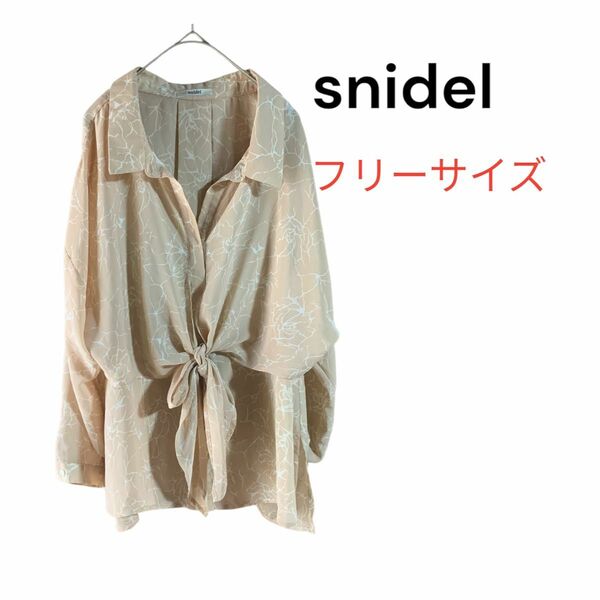 【snidel】スナイデル　リボンブラウス　シャツ　レディース　フリーサイズ　花柄