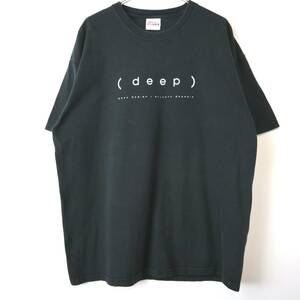 90s deep Tee ディープ Tシャツ ヴィンテージ vintage アートT ムービーT フォトT キャラT バンT 企業T ブラック Hanes シングルステッチ