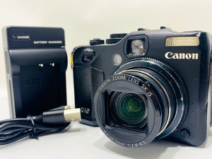 1円～ Canon キャノン PowerShot G12 コンパクトデジタルカメラ パワーショット 純正バッテリー互換充電器付き