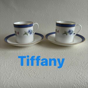 TIFFANY Floral ティファニー フローラル デミタスカップ カップ ソーサー ペア Tiffany