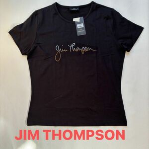 JIM THOMPSON ジムトンプソン　スワロフスキークリスタルロゴ 半袖 Tシャツ　 ブラック 黒　タグ付き未使用