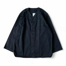 17AW visvim DUGOUT SHIRT L/S COTTON 3 黒 ブラック ビズビム ダグアウト ベースボール シャツ コットン ナンバリング 長袖 日本製 正規品_画像1