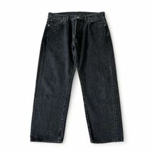 美品 Ordinary fits LOOSE ANKLE DENIM 32 オーディナリーフィッツ ルーズ アンクル ブラック デニム パンツ ジーンズ 硫化染め 赤耳 黒_画像1