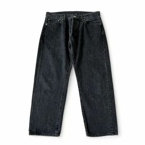 美品 Ordinary fits LOOSE ANKLE DENIM 32 オーディナリーフィッツ ルーズ アンクル ブラック デニム パンツ ジーンズ 硫化染め 赤耳 黒