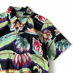 美品 希少 2017年 復刻 Patagonia パタゴニア ブラックバナナ ハワイアン アロハ シャツ S Pataloha パタロハ メンズ 半袖 総柄 52561 SP17