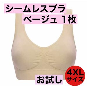 シームレスブラ スポーツブラ ナイト　パッドなし　4XL お試し 匿名配送