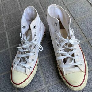 【難あり】コンバース　24.5cm 白　ハイカット スニーカー CONVERSE