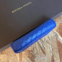 ★【美品！希少！】 BOTTEGA VENETA ボッテガヴェネタ イントレチャート 財布　男女 ブルー　小銭入れ コインケース_画像5