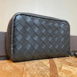 ★【美品！希少！】 BOTTEGA VENETA ボッテガヴェネタ イントレチャート 財布　男女 ブルー　小銭入れ コインケース　ブラウン