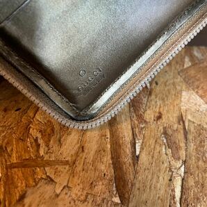 1円【美品】 GUCCI グッチ マーモント GG ウォレット 財布 インターロッキング ロングウォレット コンパクト 二つ折り シマ 黒 の画像7