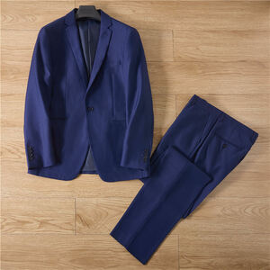 P2419-M新品■スーツカンパニー スーツ シングルスーツ ジャケット パンツ 高品質 紳士 細身 ビジネス メンズ セットアップ /ダークブルー