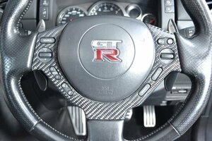 「RSW」GT-R(R35)MY07～MY15用ステアリングパネル(綾織りブラックカーボン/クリア塗装仕上げ)
