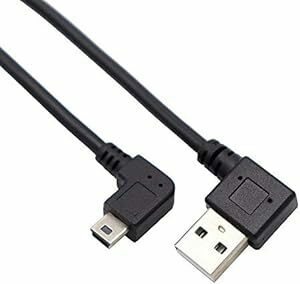 ViViSunUSB2.0ミニケーブルUSB(A)オス-USB(miniB)オス同時L型上下左右90°方向変換ケーブル金メッキ付き