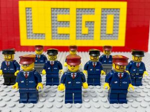 ☆鉄道職員☆ レゴ　ミニフィグ　大量10体　車掌　運転士　スーツ姿　( LEGO 人形 シティ トレイン 電車　B71722