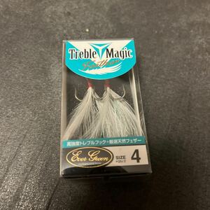 新品 エバーグリーン　トレブルマジックフェザー　4 evergreen TREBLE MAGIC FEATHER トレブルフック フェザーフック　