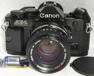 【整備/性能測定済】Canon AE-1 PROGRAM ブラック＋FD50mmF1.4 S.S.C._P,S,機能OK(3432027_122)