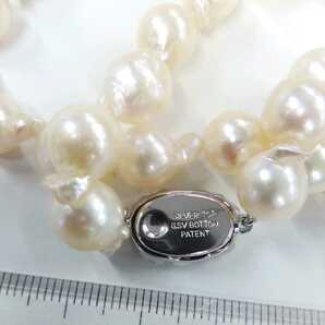 ●ハ3448H◎艷やかバロックパール（真珠） シンプルデザイン ネックレス 42.5センチ 留め具SILVER TOP等刻印あり◎送料込み◎の画像4
