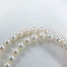 ●ハ3555H◎艷やか本真珠　パールネックレス　43センチ　7-7.4ミリ珠前後　留め具SILVER刻印あり◎送料込み◎_画像2