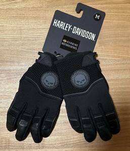  new goods HARLEY-DAVIDSON original glove Harley glove 98385-19VM m size black nylon / leather for summer Harley HD mesh glove 