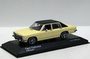 【PMA】1/43 オペル ディプロマート 1969年イエロー/ブラックレザートップ (商品№ 430 046075)ダイキャスト製のミニカー 絶版品