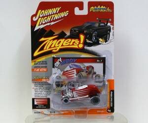 [ Johnny Lightning ]1/64 Ford Hiboy Gin ga-z1932 year red / white line. die-cast made minicar parallel imported goods 