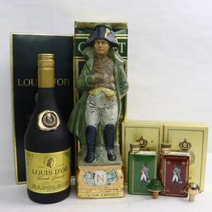 [4 pcs set ] brandy all sorts ( Louis doll Napoleon 40% 700ml etc. ) ceramics gross weight 1773g M24D280021