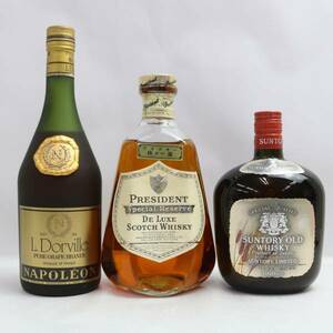 【3本セット】アルコール各種（プレジデント スペシャル リザーブ デラックス 43％ 760ml 等）X24D250084