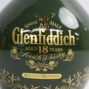 Glenfiddich（グレンフィディック）18年 エンシェント リザーブ 43％ 750ml 緑陶器（重量1234g）※液漏れ跡有り S24D210034の画像2