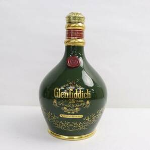 Glenfiddich（グレンフィディック）18年 エンシェント リザーブ 43％ 750ml 緑陶器（重量1234g）※液漏れ跡有り S24D210034の画像1