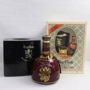 1円~King of Scots（キング オブ スコッツ）25年 レア オールド 43％ 750ml 赤陶器（重量1228g）M24D280023の画像1